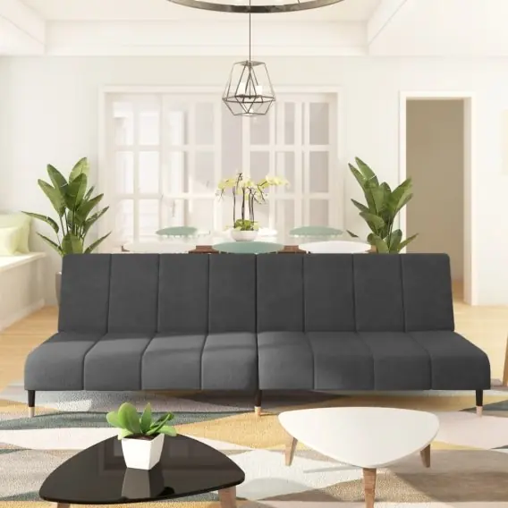 Oferta limitowana 2-osobowa kanapa, ciemnoszara, tapicerowana aksamitem Lumarko! - Hurtownia wielobranżowa Lumarko
